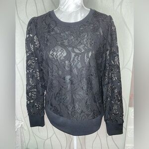 🌷 Worthington 🌷 Beautiful Black Lace Sweater Top